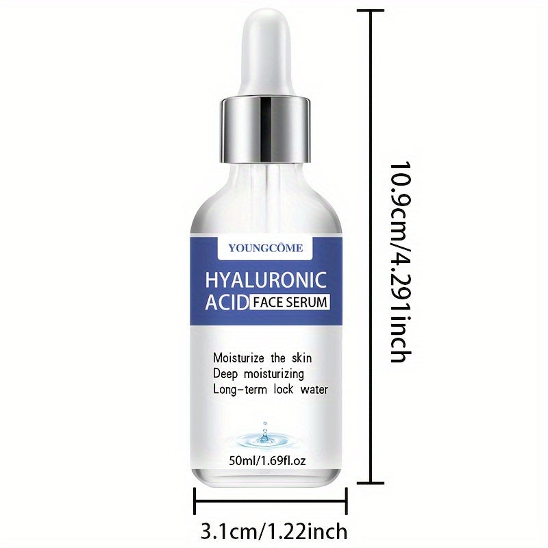30ml/50ml Pure Hyaluronic Acid Face Serum, With Plant Squalane, Refreshing And Non-Greasy Facial Essence, Enhances Hydration Of Dry Skin, Nourishes Dry And Rough Skin