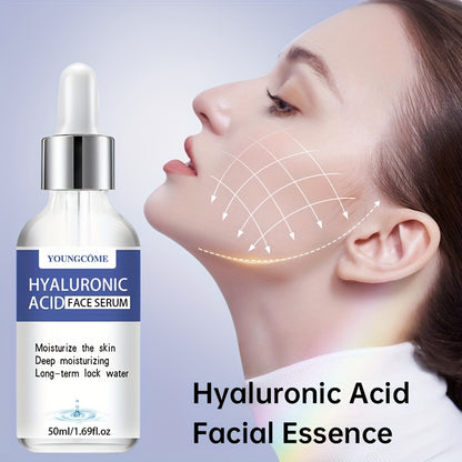 30ml/50ml Pure Hyaluronic Acid Face Serum, With Plant Squalane, Refreshing And Non-Greasy Facial Essence, Enhances Hydration Of Dry Skin, Nourishes Dry And Rough Skin