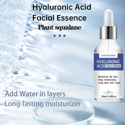 30ml/50ml Pure Hyaluronic Acid Face Serum, With Plant Squalane, Refreshing And Non-Greasy Facial Essence, Enhances Hydration Of Dry Skin, Nourishes Dry And Rough Skin
