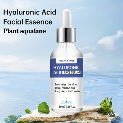 30ml/50ml Pure Hyaluronic Acid Face Serum, With Plant Squalane, Refreshing And Non-Greasy Facial Essence, Enhances Hydration Of Dry Skin, Nourishes Dry And Rough Skin
