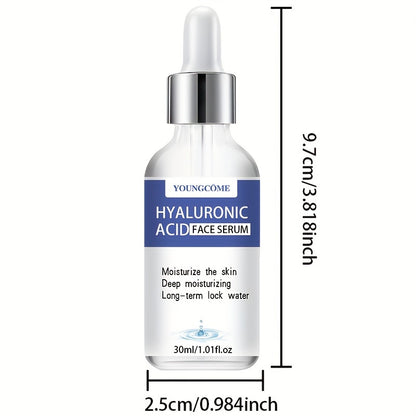 30ml/50ml Pure Hyaluronic Acid Face Serum, With Plant Squalane, Refreshing And Non-Greasy Facial Essence, Enhances Hydration Of Dry Skin, Nourishes Dry And Rough Skin