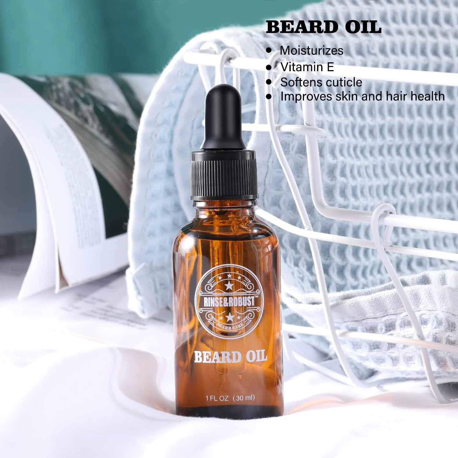 Beard Grooming Kit for Men Christmas - 8Pcs Beard Care Kit with Wash & Conditioner & Traveling Bag, Gift Sets for Men