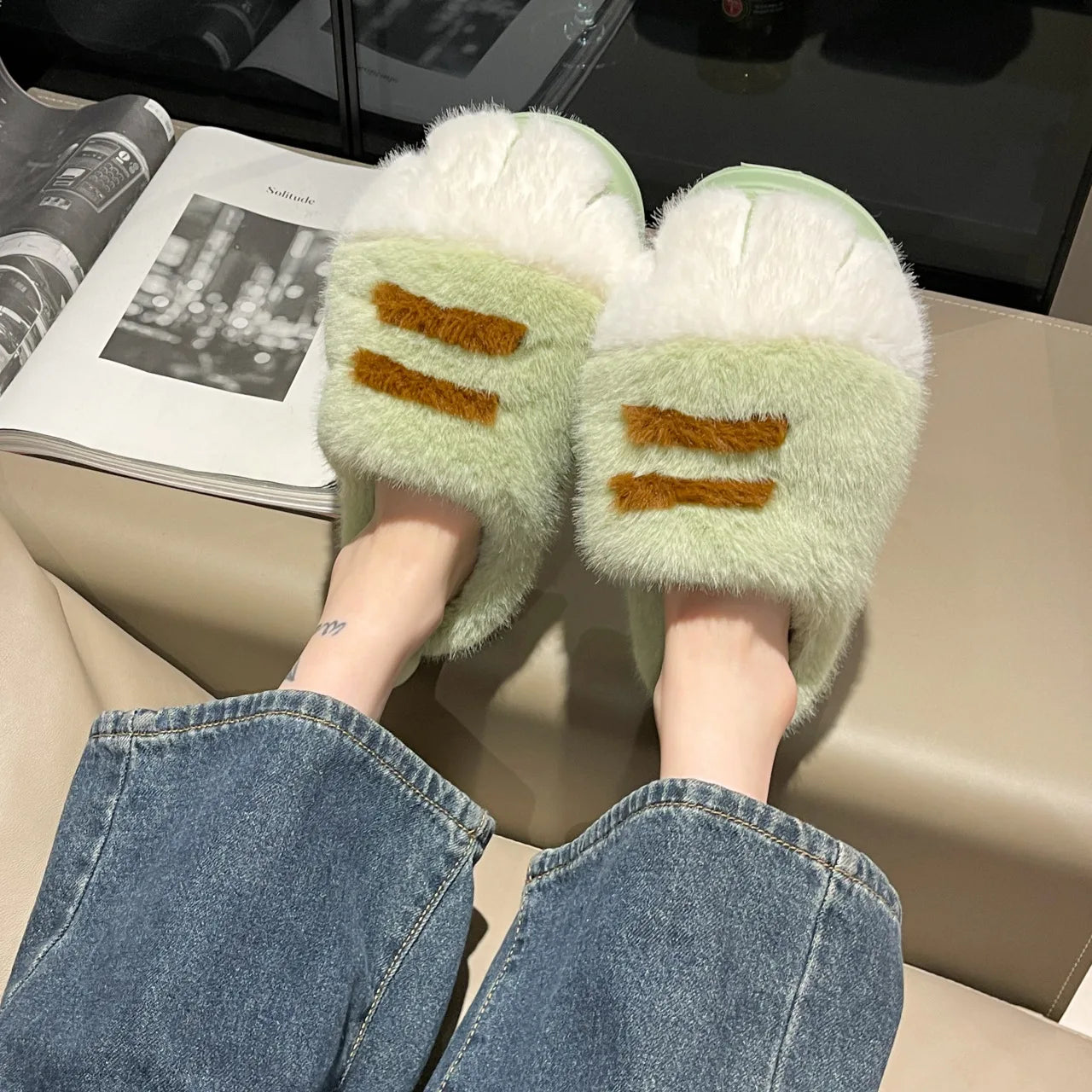 Multi-colors qualited tiger paw slippers home woman winters cotton shoes chunky Wide Feet Suit 3D Cat Claw Slippers