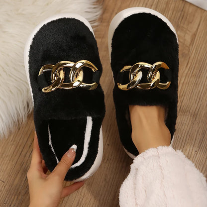 Winter Faux Suede Cotton Slippers for Women's Winter warm comfortable winter sandals plush ladies  home slippers
﻿