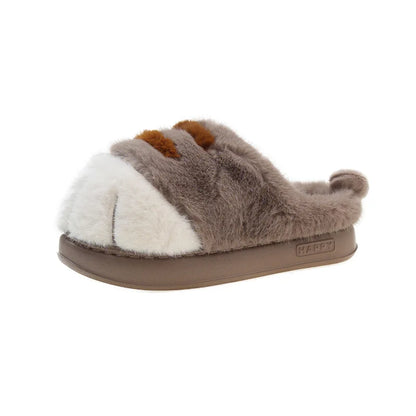Multi-colors qualited tiger paw slippers home woman winters cotton shoes chunky Wide Feet Suit 3D Cat Claw Slippers