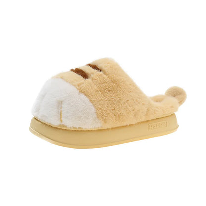 Multi-colors qualited tiger paw slippers home woman winters cotton shoes chunky Wide Feet Suit 3D Cat Claw Slippers