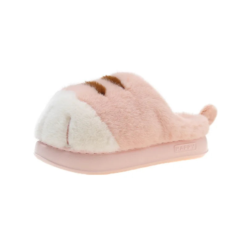 Multi-colors qualited tiger paw slippers home woman winters cotton shoes chunky Wide Feet Suit 3D Cat Claw Slippers