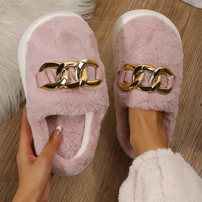 Winter Faux Suede Cotton Slippers for Women's Winter warm comfortable winter sandals plush ladies  home slippers
﻿