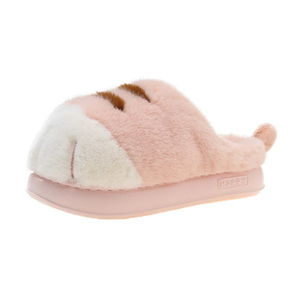 3D Cat Paw Plush Slippers Warm Slip-on House Shoes Comfortable Furry Paw Couple Slippers Cute Paw Slippers for Autumn Winter
