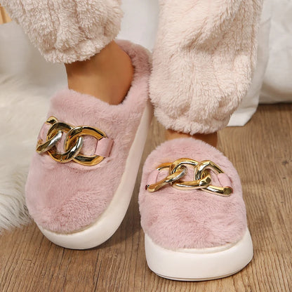 Winter Faux Suede Cotton Slippers for Women's Winter warm comfortable winter sandals plush ladies  home slippers
﻿