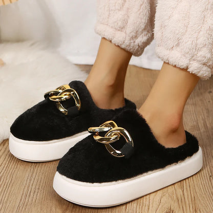 Winter Faux Suede Cotton Slippers for Women's Winter warm comfortable winter sandals plush ladies  home slippers
﻿