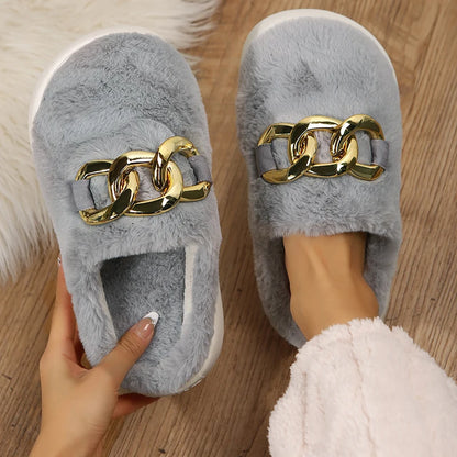 Winter Faux Suede Cotton Slippers for Women's Winter warm comfortable winter sandals plush ladies  home slippers
﻿