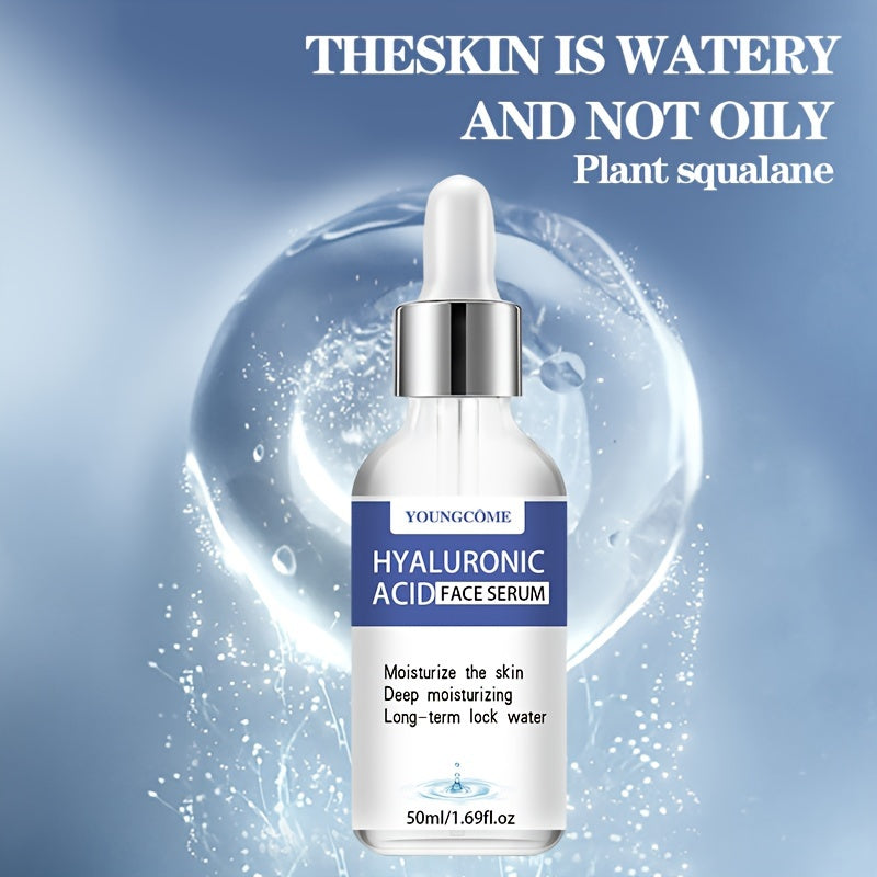30ml/50ml Pure Hyaluronic Acid Face Serum, With Plant Squalane, Refreshing And Non-Greasy Facial Essence, Enhances Hydration Of Dry Skin, Nourishes Dry And Rough Skin