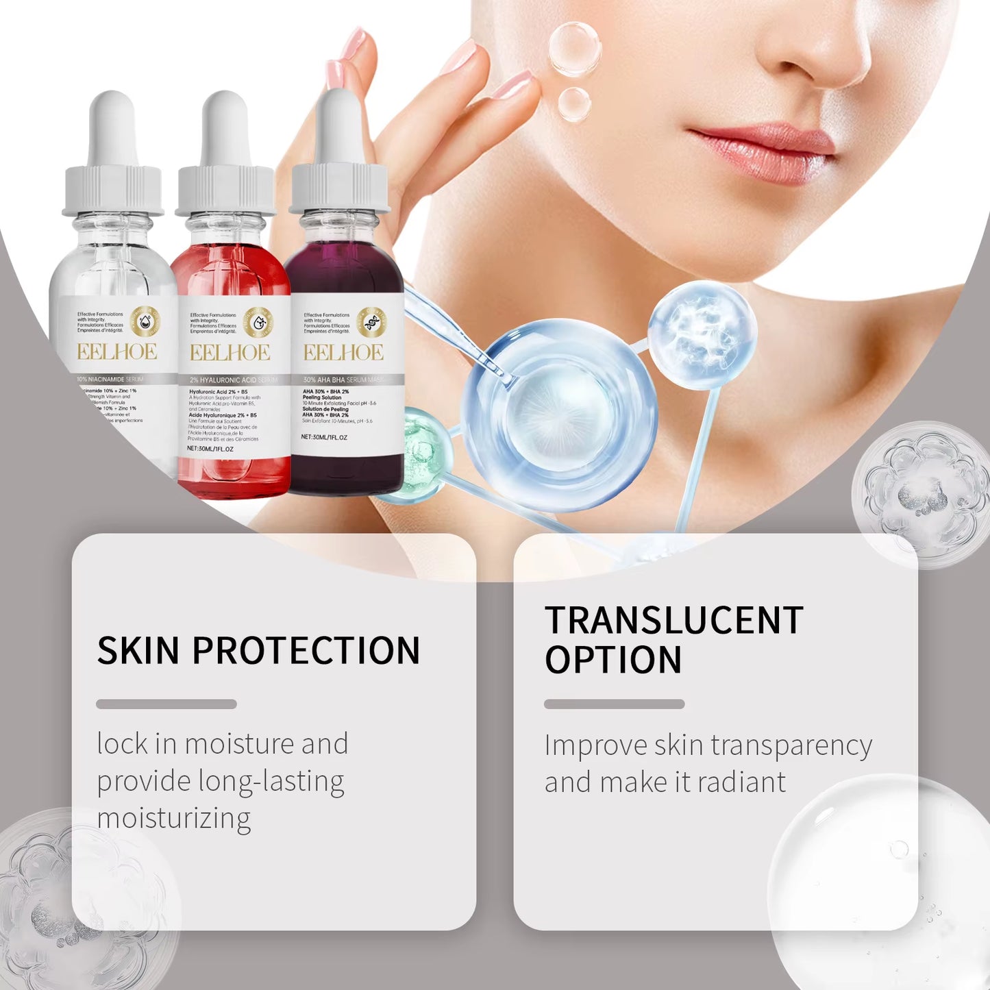 1Set Cleansing Acne Face Care Set Moisturize Facial Hydrating Fade Acne Scars Blemish Shrink Pores Brighten Face Care Set